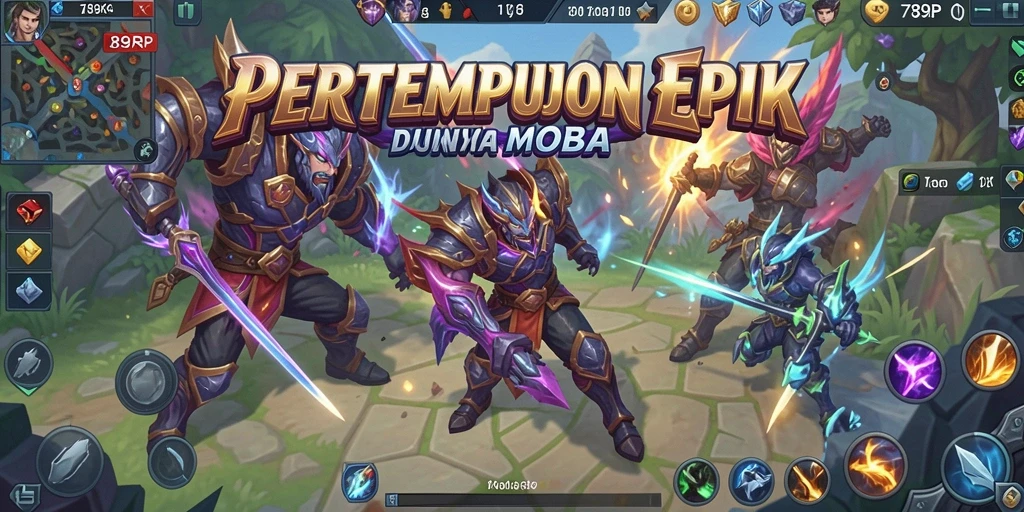 Gambaran gameplay seru di dunia 789RP MOBA.