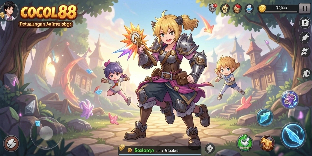 Screenshot gameplay COCOL88 yang menampilkan aksi seru karakter anime.