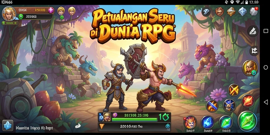 Screenshot permainan IDX66 menunjukkan aksi pertarungan RPG yang seru dan mendebarkan.
