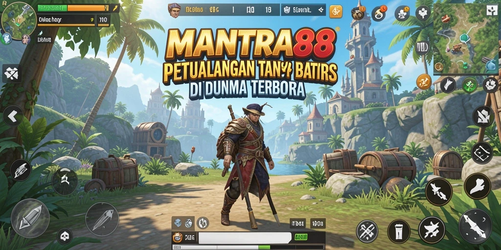 Tangkapan layar menampilkan petualangan mendebarkan di dunia terbuka MANTRA88.