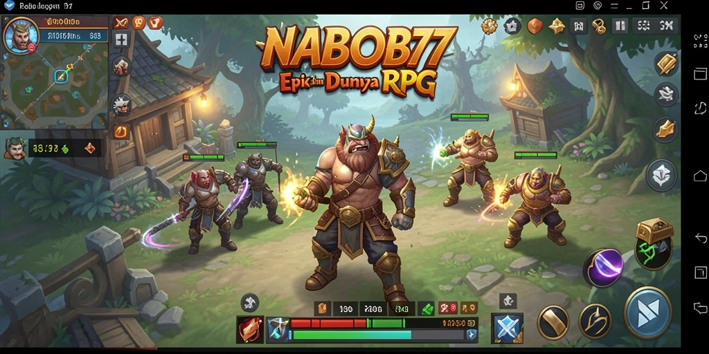 Tangkapan layar gameplay NABOB77 menampilkan aksi seru dalam pertarungan RPG.