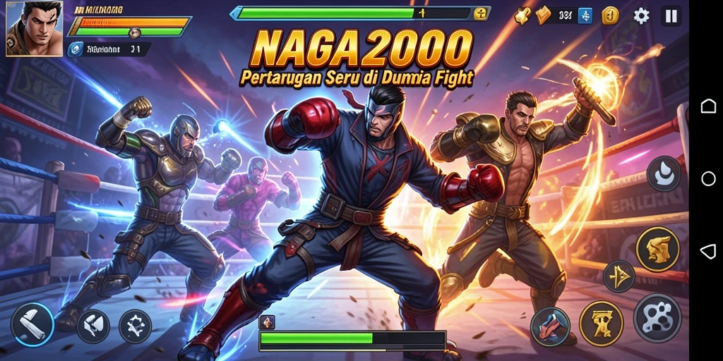 Tampilan seru gameplay NAGA2000 saat pertarungan sengit.