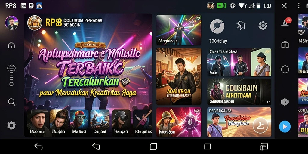 Tampilan screenshot RP8 yang menunjukkan fitur musik interaktif.