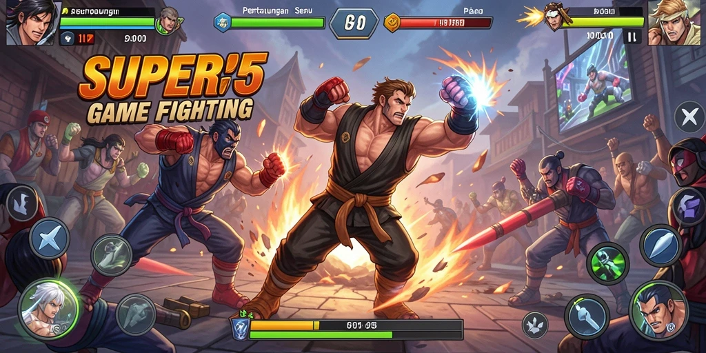 Tampilan menegangkan dari pertarungan karakter di SUPER5.