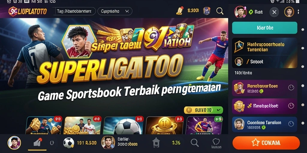 Tampilan antarmuka utama SUPERLIGATOTO dengan fitur taruhan olahraga.